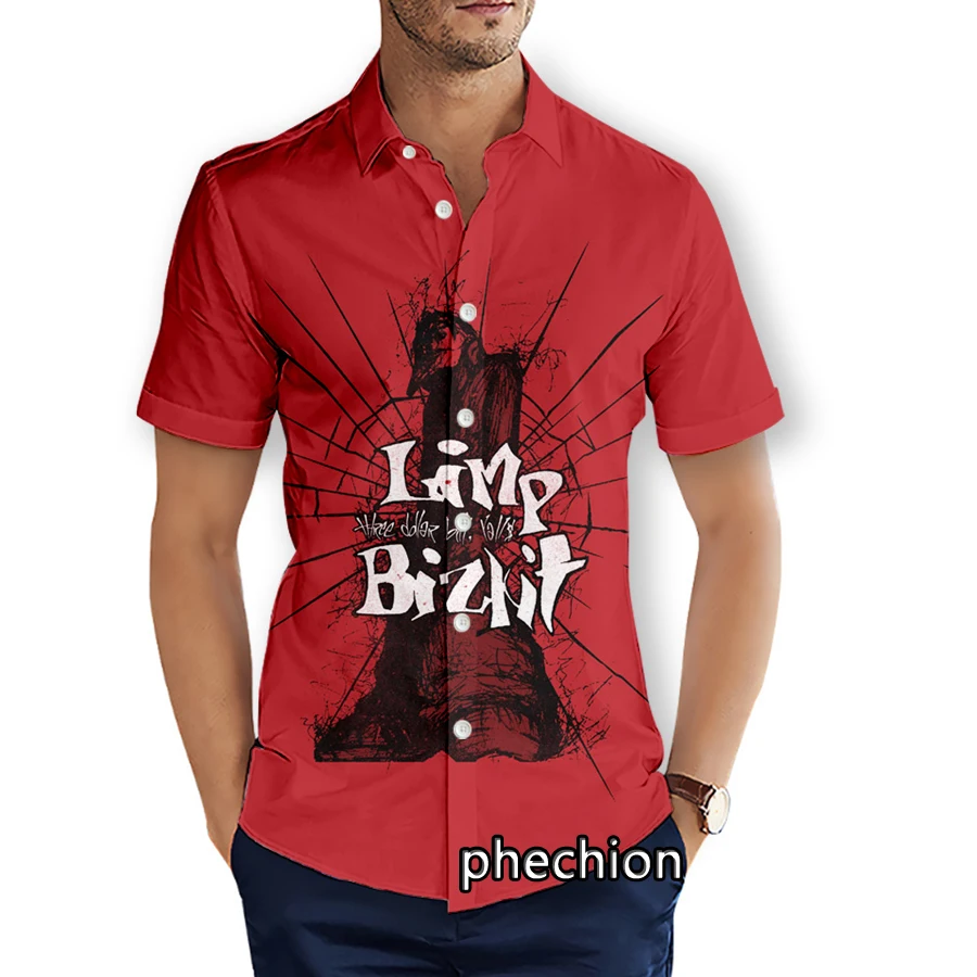 Phechion-camisas de playa de manga corta para hombre, camisas casuales con estampado 3D Limp Bizkit, ropa de calle a la moda, Tops X232