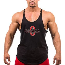 Summer Men's Basketball Gyms Sports Loose Cotton Bodybuilding Fitness O-neck Printed Sleeveless T-shirt