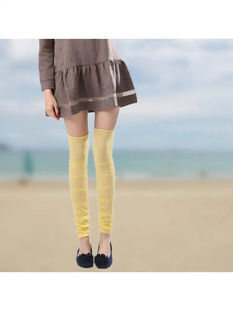 Women Thin Cotton Summer Air Conditioning Room Warm Leggings Antiskid Stockings Cover High Tube Knee Outdoor Sunscreen