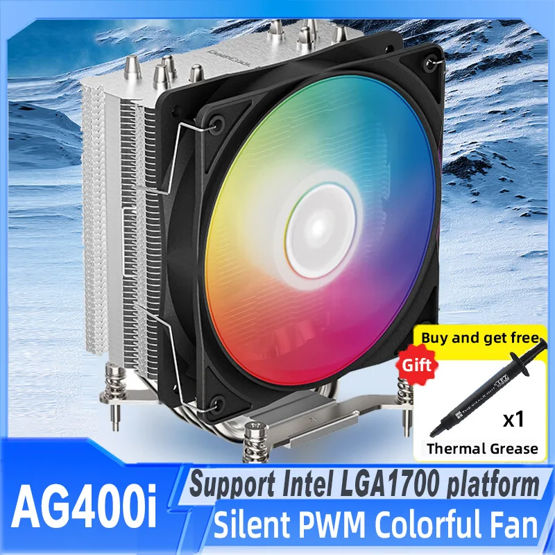 

DEEPCOOL AG400i CPU Cooler 150W 4 Heat Pipes Tower PC Radiator 120mm PWM 4Pin Silent Coloerful CPU Cooling Fan For Intel LGA1700