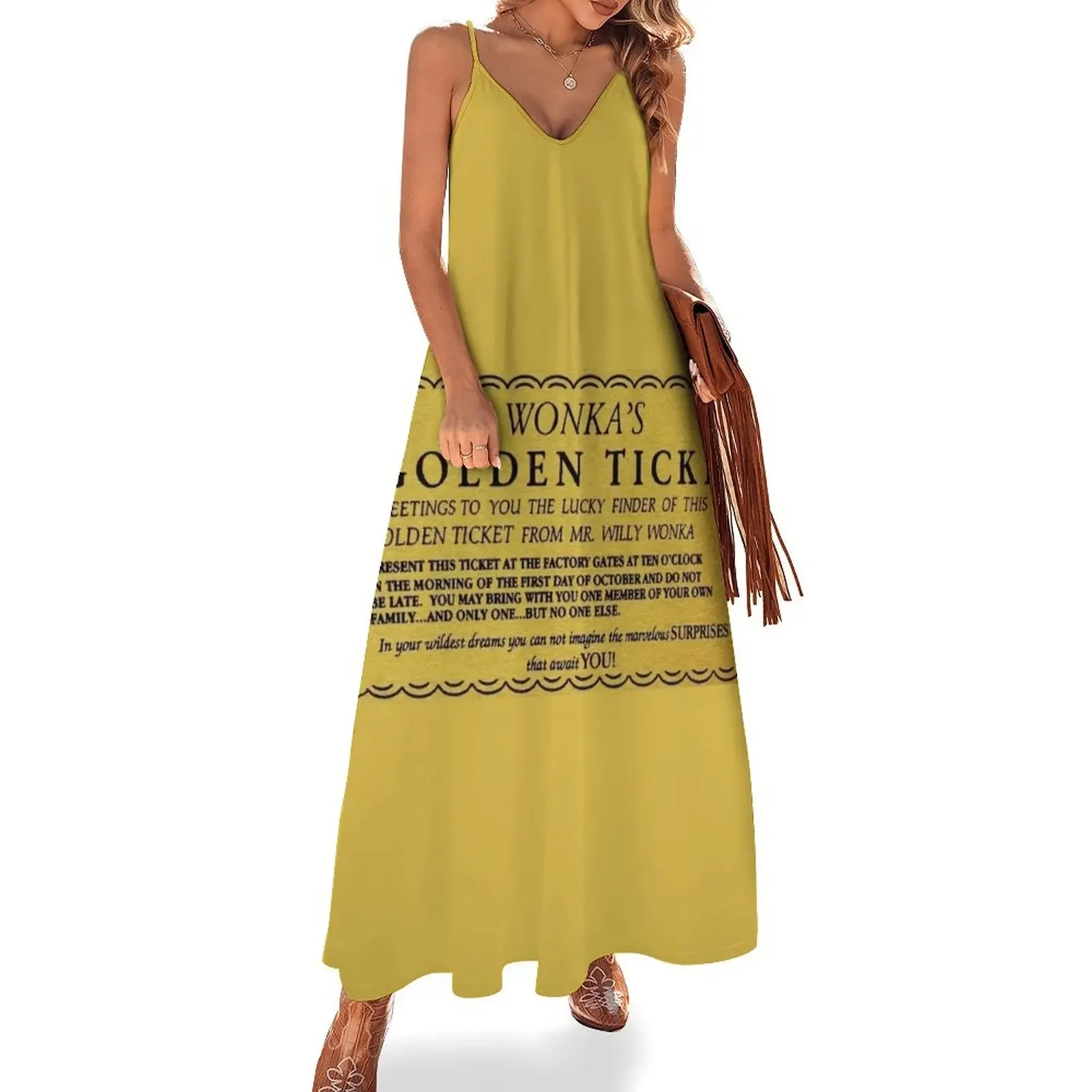 golden ticket Sleeveless Dress summer dress woman 2025 trendy Dance dresses women's evening dresses