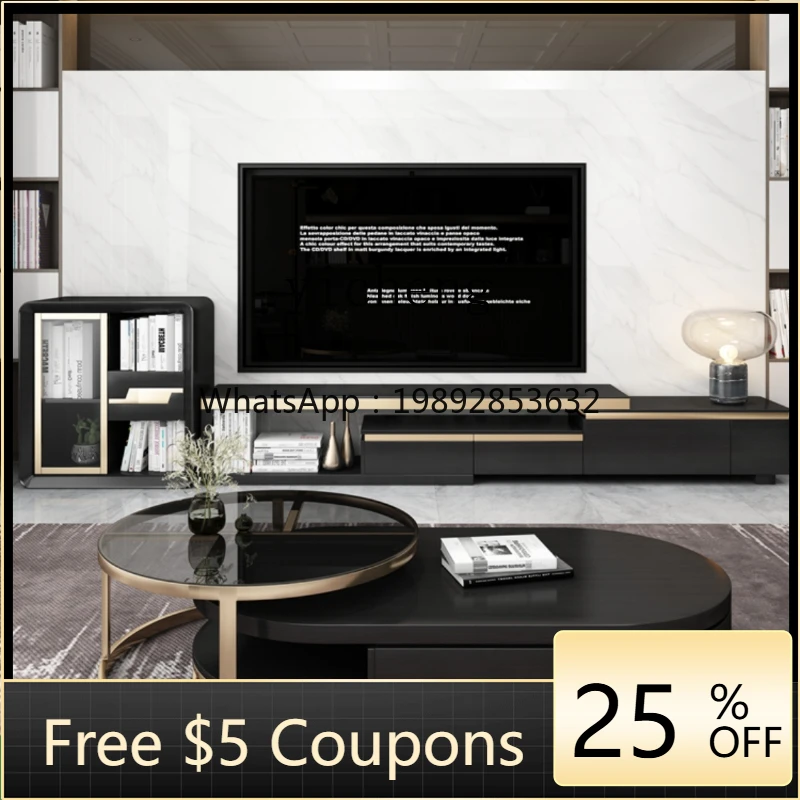 

XL Marble TV Cabinet and Tea Table Combination Modern Minimalist TV Stand