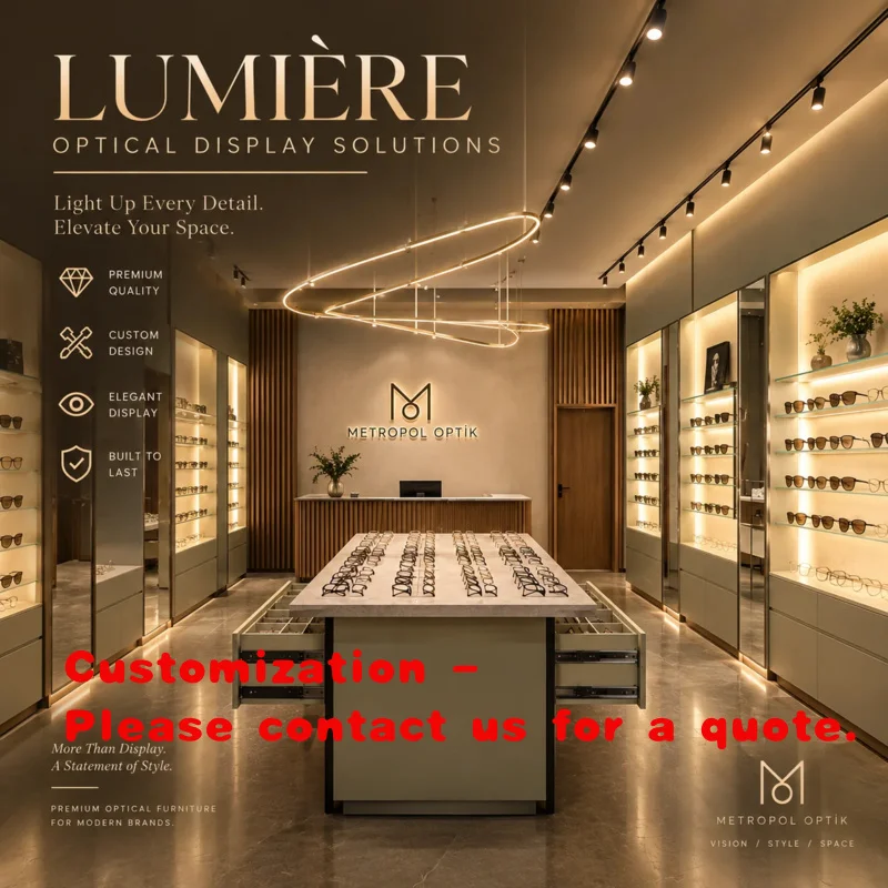 custom.Custom Light Green Optical Shop Display Furniture Eyewear Wall Showcase Cabinet With LED Backlight Display Spectacle