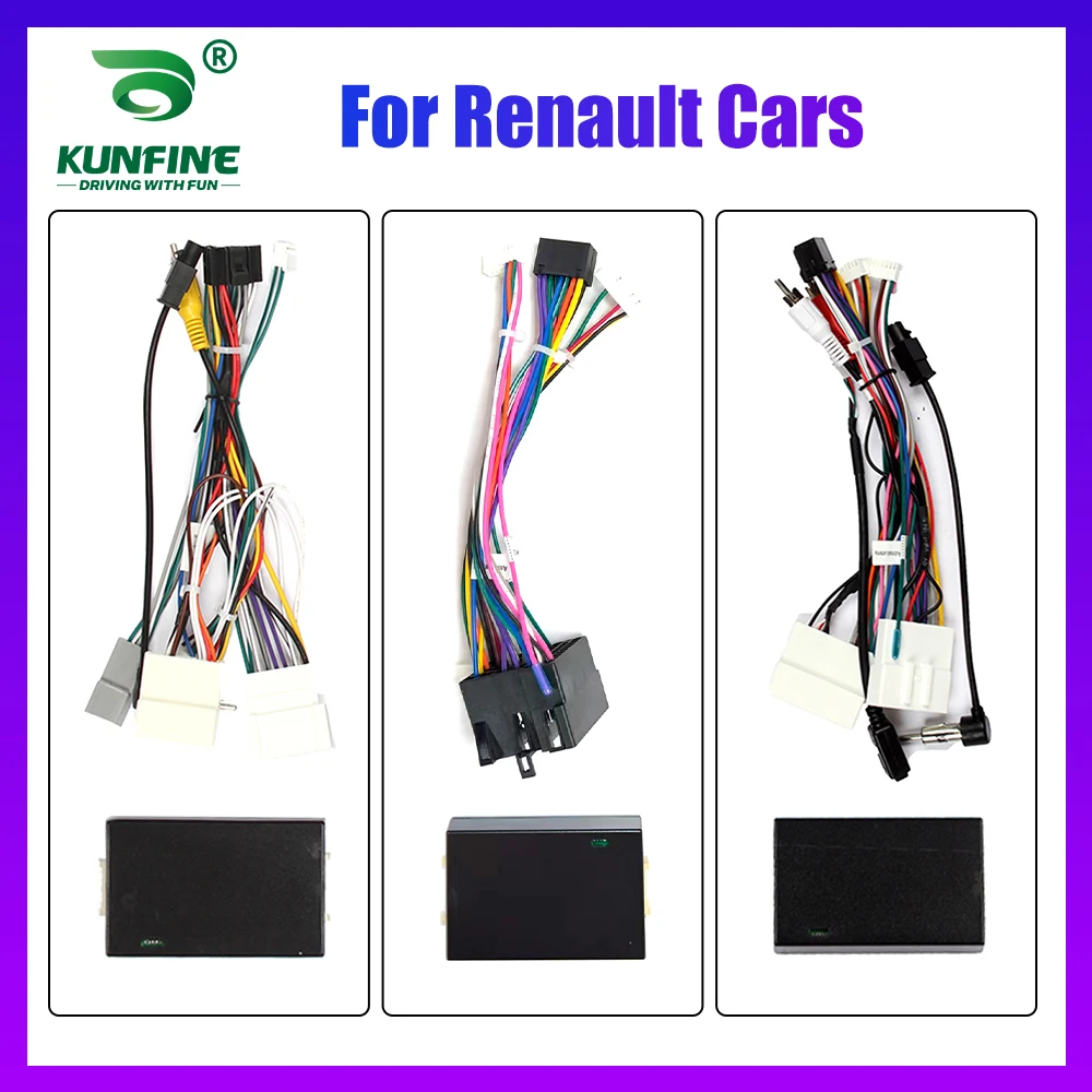 Android Car Radio Power Cable For Renault Duster Sandero Kangoo Logan Kadjar Master Car Stereo Wiring Harness Adapter Canbus Box