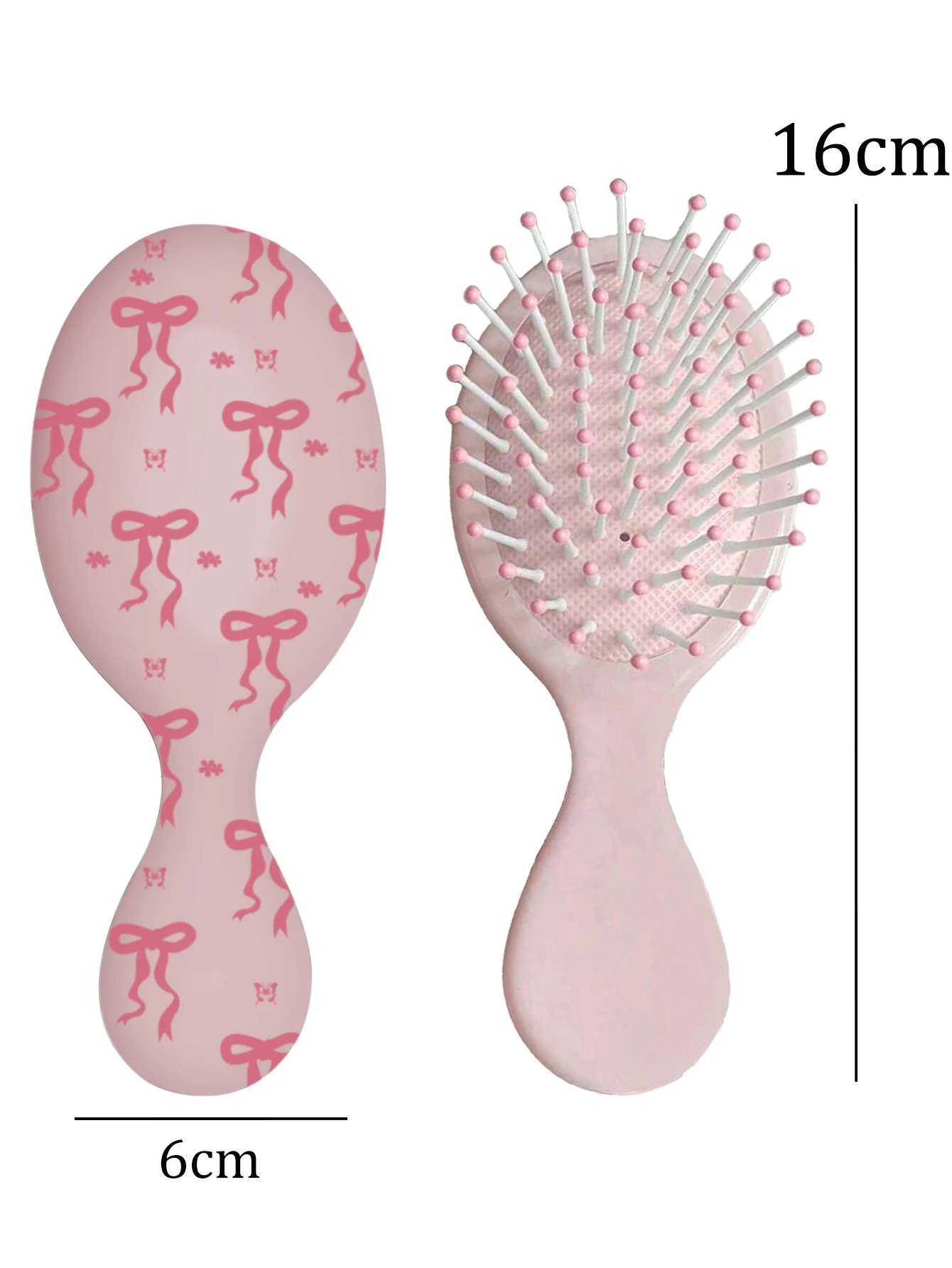 مشط جيب لطيف بنمط القوس - فرشاة شعر صغيرة محمولة مع طباعة فيونكة زهرية #2