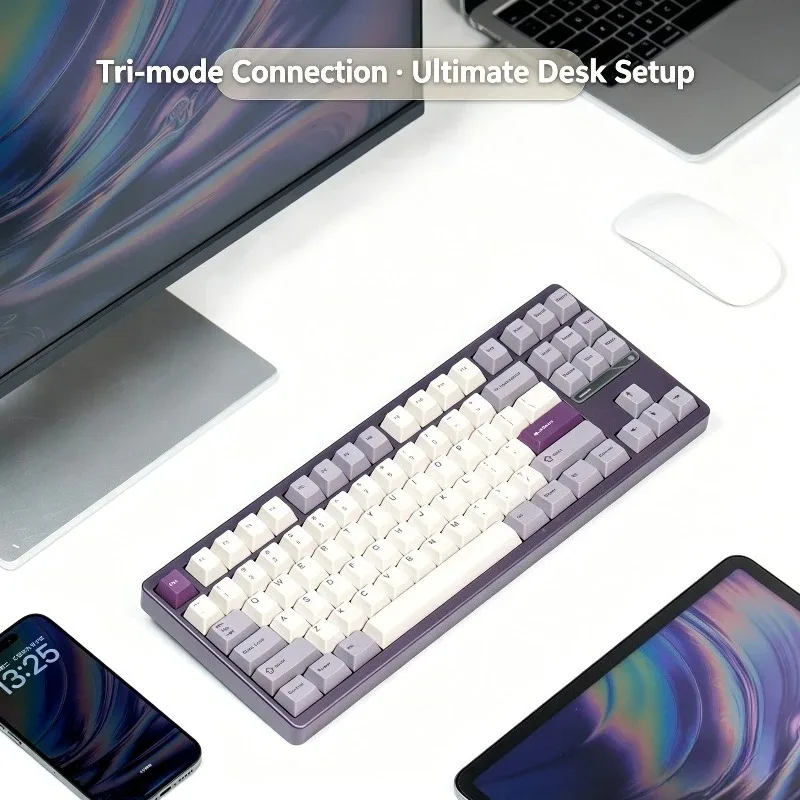 TickType EVO80 Wireless Keyboards Aluminum PBT Keycaps Hot-Swappble RGB Bluetooth Gaming Keyboards for Windows Mac OS QMK VIA PC