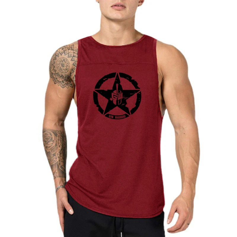 Men Sports Tank Top Pure Cotton Breathable Running Gym Fitness Workout Shirt Lightweight Comfortable Casual Summer Beach Holiday
