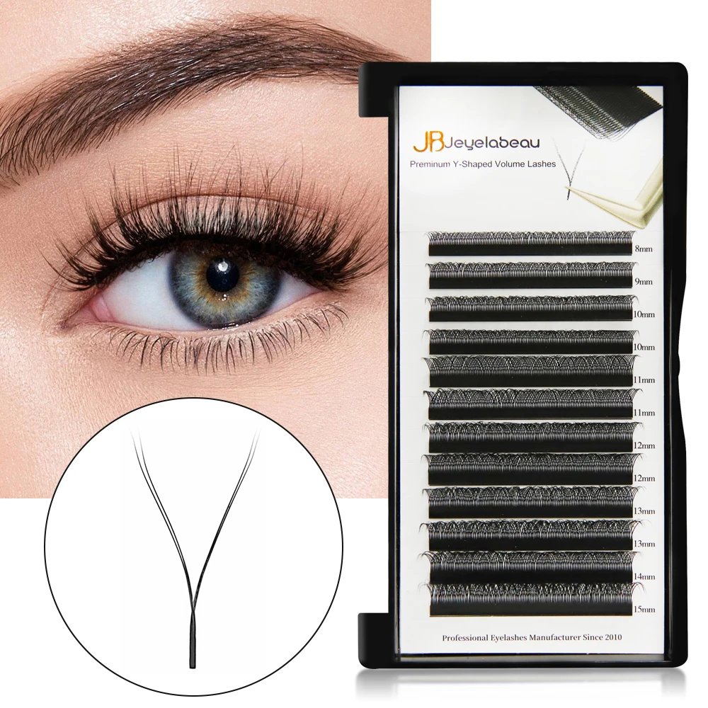 New Arrival YY Shape Natural Eyelashes Extensions Hand-woven Lashes  Makeup Supplies Soft Idividual Two Tip Fake Lash