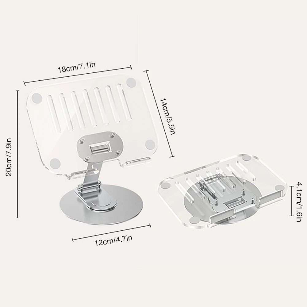 Акриловая подставка для планшета складной Регулируемый Настольный держатель вращающийся на 360 ° держатель для планшетов прозрачный кронштейн для планшета для iPhone iPad