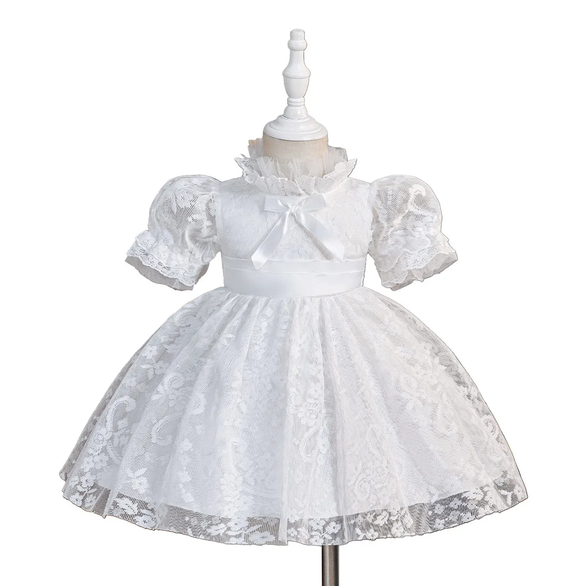 0-2 Years Toddler Baptism Party Girls Dress Elegant Bow 1st Birthday Bridesmaids Princess Dresses Girl Banquet Wedding Costume