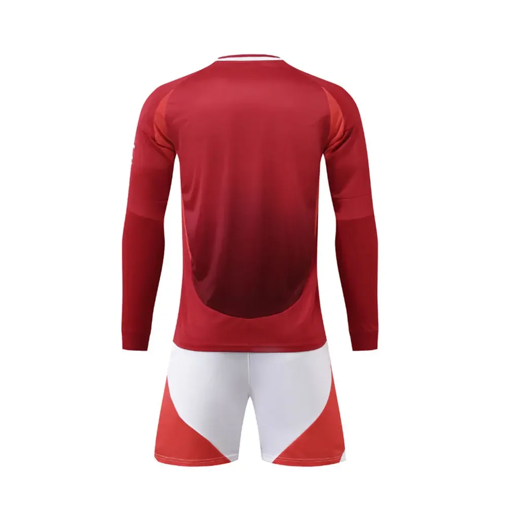 TRAF Adult Breathable Sports Suits Training Wear Games Soccer Shirt Manchesteres Fans Aldult Kids Sets Long SleeveTops + Shorts