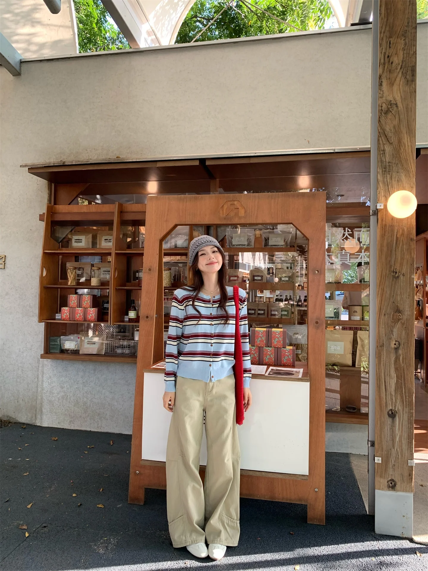 

Широкие брюки цвета хаки с высокой талией, простые женские джинсы, осенние, сезон 2025, высокоэластичные хлопковые брюки для женщин