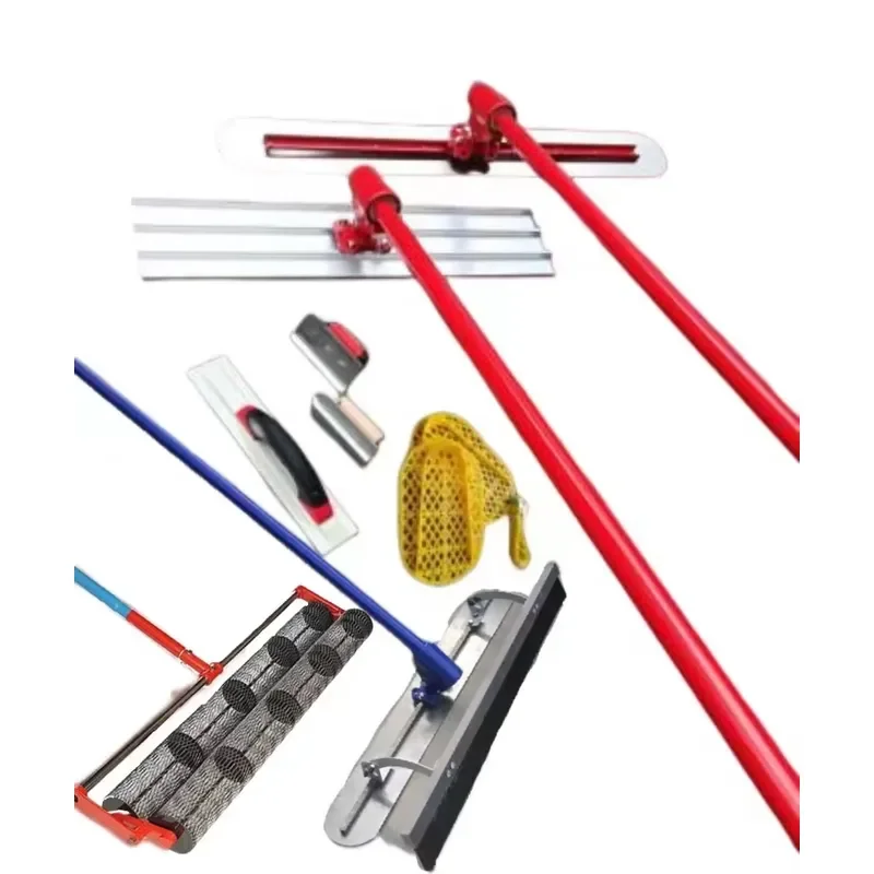 6Pcs Concrete Finishing Tool Set Magnesium Bull Float Roller Large Veneer Spatula Construction Plastering Kit