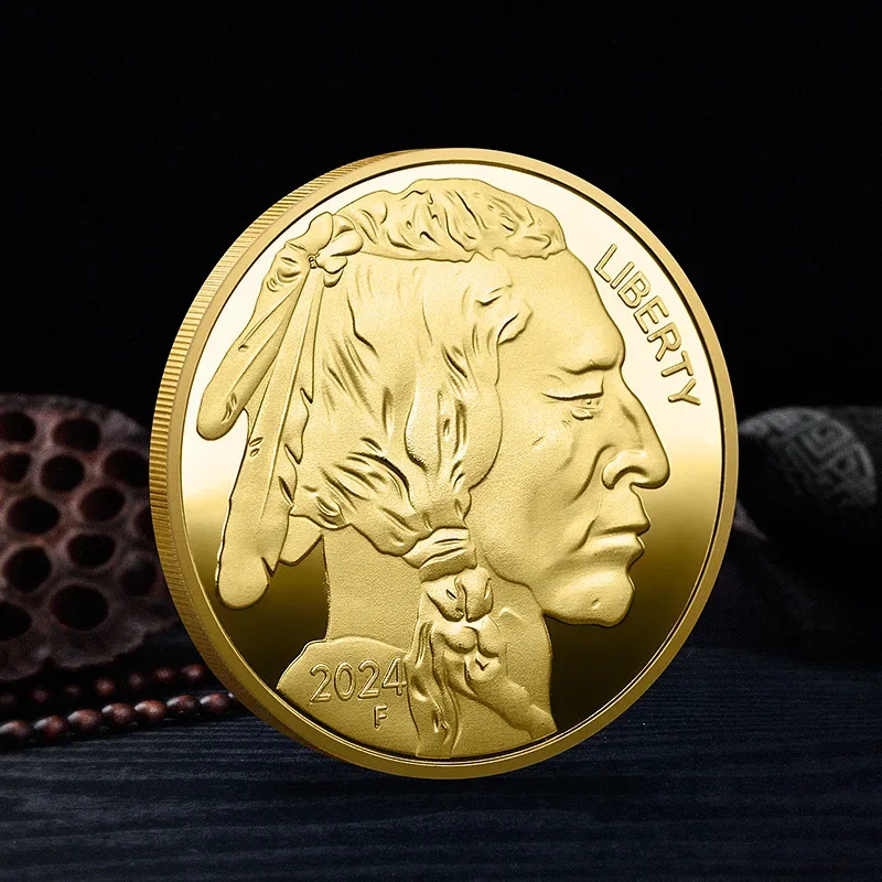 Indian 2019-2024 Multi-Year Commemorative Coins American Buffalo Gold-Plated Coins Commemorative Medal Coins