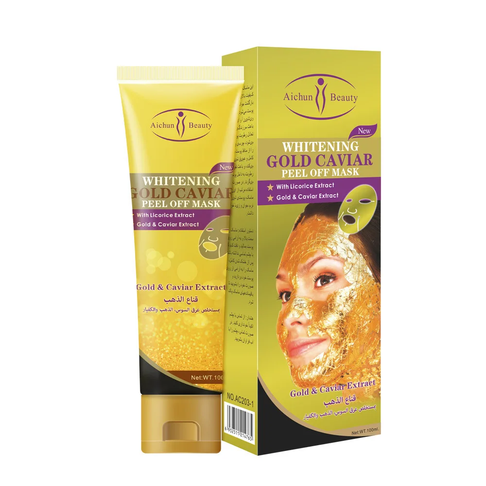 120 ml Gold Kaviar Peel-off Maske Whitening Reinigung Aloe Vera Mitesser Entfernung Schlamm Maske Großhandel Gesichtsmaske