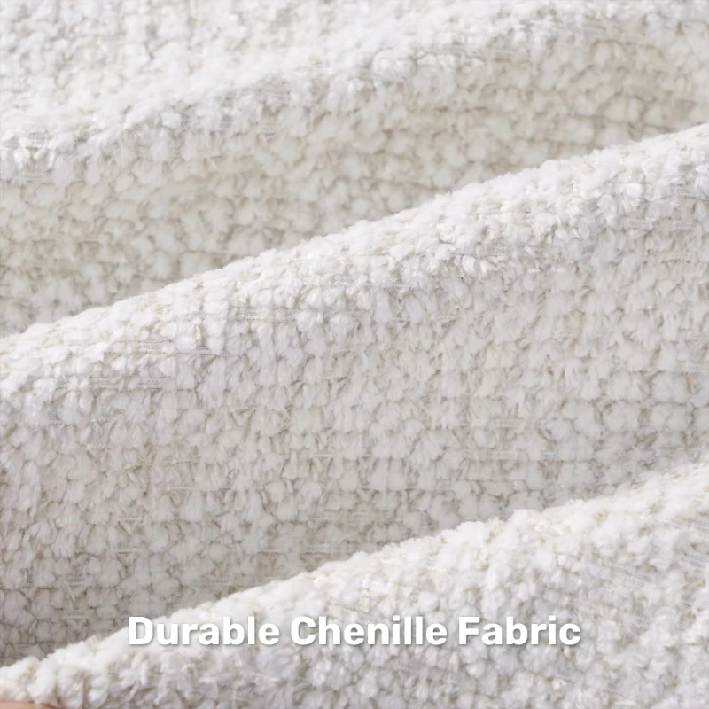 Modern chenille fabric L-type three-seat combination sofa bed, no assembly, upholstered sponge, non-slip bottom, ergonomic