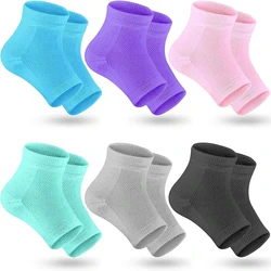 Meias de calcanhar pés cuidados com a pele silicone colorido gel hidratante rachado calcanhar seco reparação protetores plantar fasciite insere almofadas