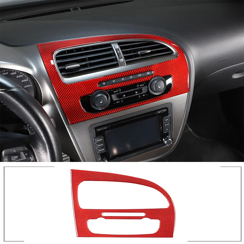 

1piece set soft carbon fiber For Seat leon 2005-2012 car center control air outlet panel decorative sticker car accessories