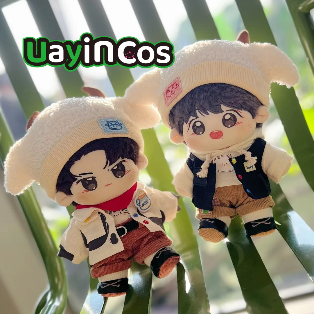 20cm Doll Clothes Idol Star Wang Yibo Xiao Zhan Mocha Milk Cake Fashion Suit Stuffed Plushies Plush Doll Accessories Toy Kids Gi