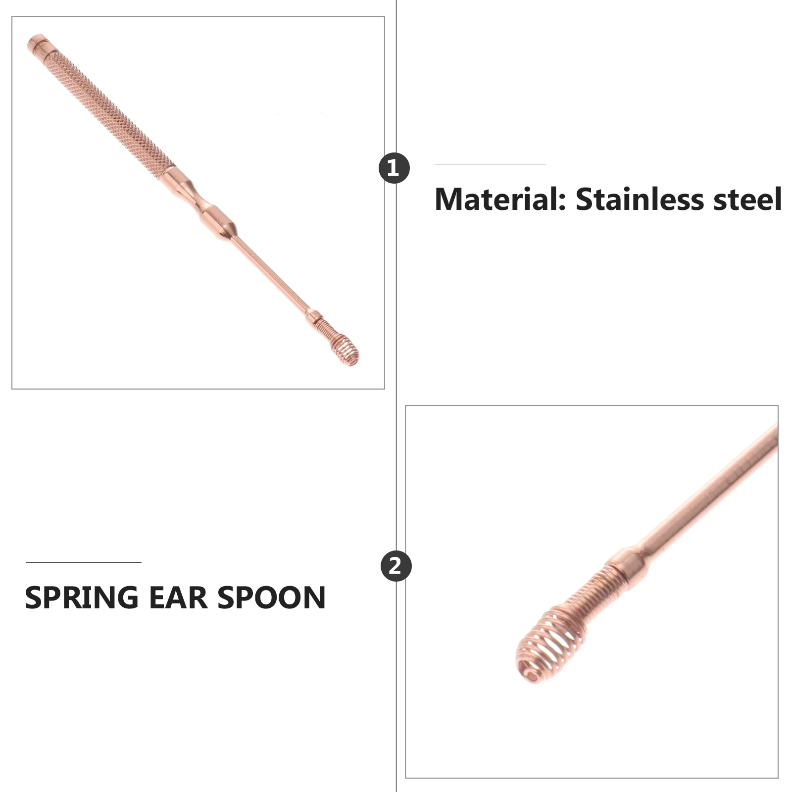 

1pc Stainless Steel Pick Cleaner Wax Removal Tool Spring Pick Portable Ear Cleaner For Home Use Household Ear Care Kit