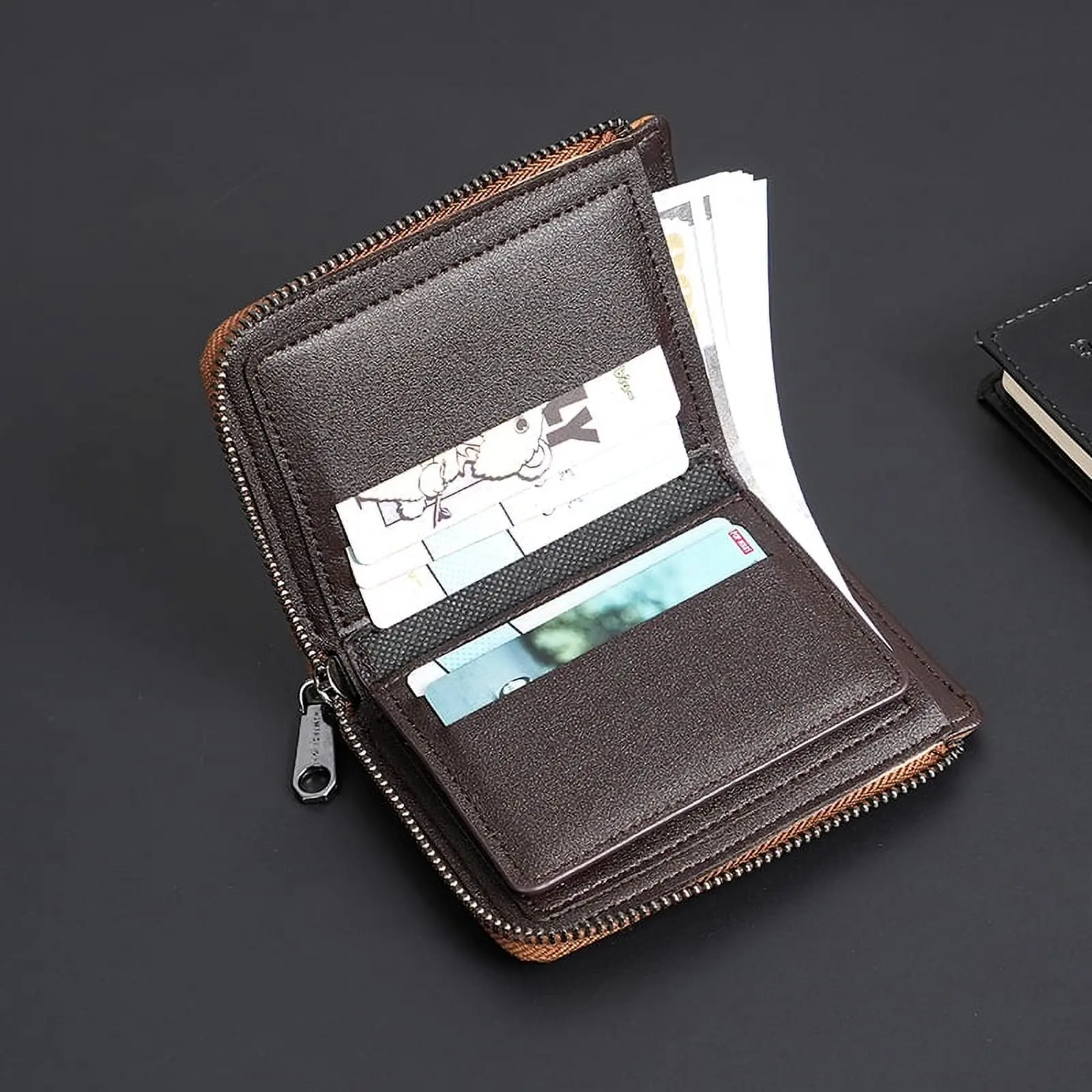 محفظة Qianglong 1PC RFID للرجال، حامل بطاقات عتيق لبطاقات الائتمان والنقود #3