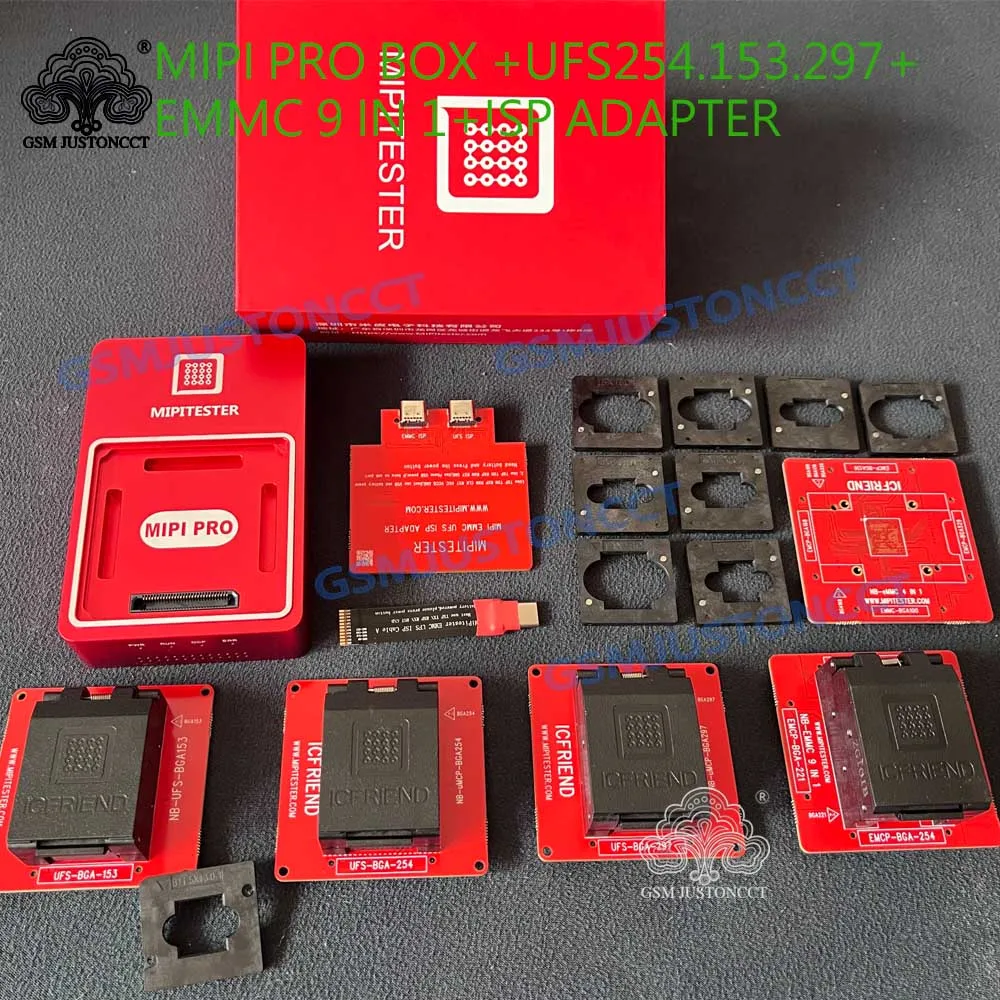 

Original MIPITESTER / MiPi Box Max /MIPI PRO+UFS-BGA153+UFS-BGA254+UFS-BGA297++emmc 9in1 +ISP Adapter Tool + isp cable