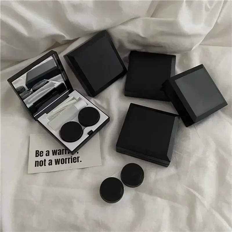 Elegant Lens Container Women Ins High Grade Contacts Lens Case Men Solid Contact Lenses Storage Box Portable Travel Set