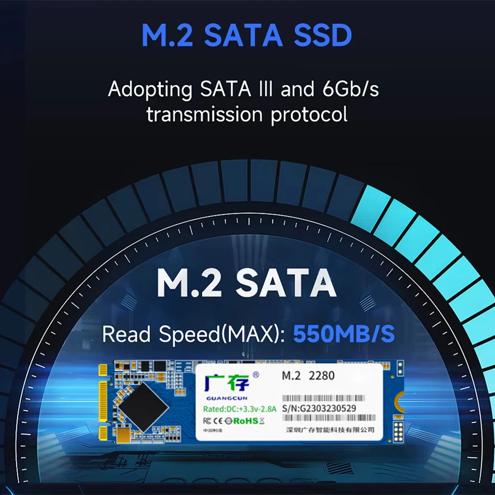 SSD M2 SATA M.2 NGFF SATA III Solid State Drive 1TB 2TB 2280 Internal Hard Drive Disk For Laptops Desktop Notebook