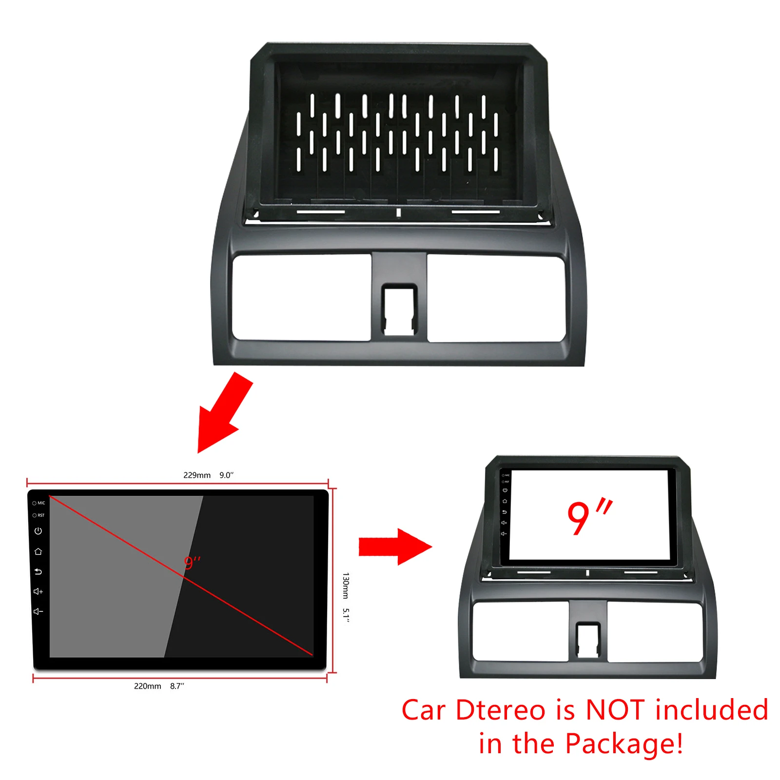 1din 2Din Car DVD Frame Audio Fitting Adaptor Dash Trim Facia Panel 9inch For Honda Accord 7th 2003-2007 Double Din Radio Player