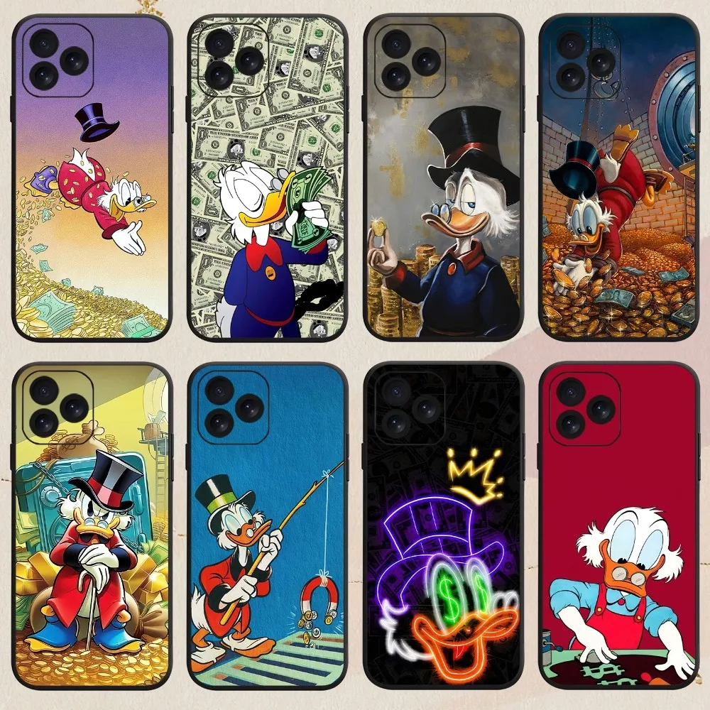 

MINISO Disney Scrooge McDuck Money Phone Case For iPhone 8 14 15 13 12 11 Mini X Xr XS Pro MAX Plus Shell