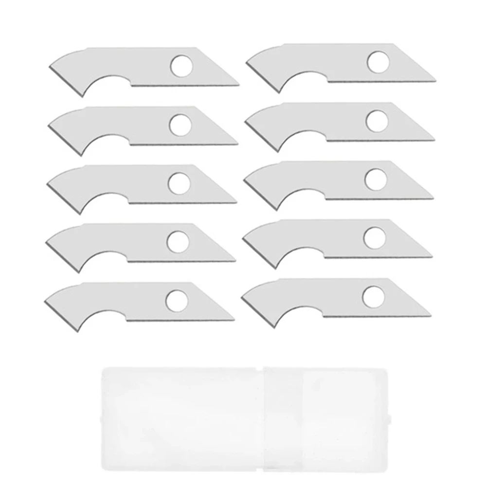 10PCS Hook Blade Alloy Steel Hook Knife For PVC Acrylic Board Plastic Plexiglass Woodworking Cutting Tool With Storage Box