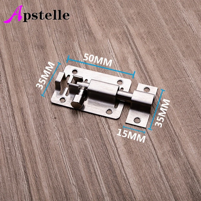 Apstelle 1Pcs 1.5/2/2.5/3/4/5/6/8/10/12 Inch Stainless Steel Door Latch Sliding Lock Bolt Latch Hasp Staple Gate Safety Lock