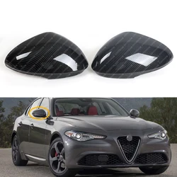 For Alfa Romeo Giulia 2017 2018 ABS Carbon Fiber Car Rearview Mirror Decoration Cover Trim Accessories Car Side Mirror Rearview