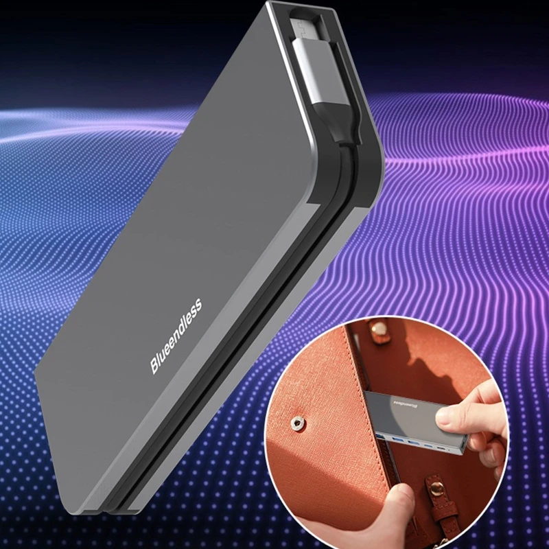 Blueendless USB 3.1 10 HUB Type-C Docking Station HDMI2.0 compatível com Lan