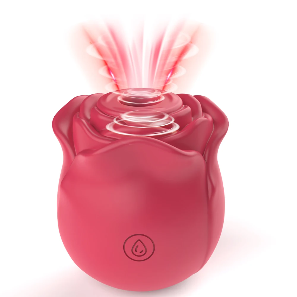 Vibrador de Simulación de Rosa Roja para Mujeres, Potente Vibrador con Succión, 10 Modos, Estimulador de Puntos G, Masajeador Vaginal, Clítoris y Pezones