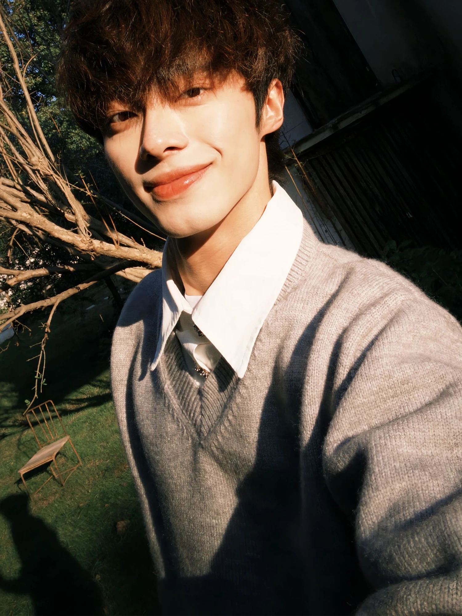 ay محبوك سترة V-Ne الرجال الخريف الشتاء الترفيه Aosphere كلية Sle طويلة Sve زر حتى تريكو غير رسمي #5