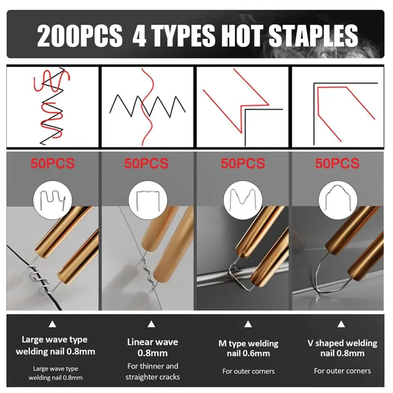 [HOT!A34R】 Car Bumper Repair Tool Hot Stapler Weldergun Plastic Weld Bumper Repair Kit White
