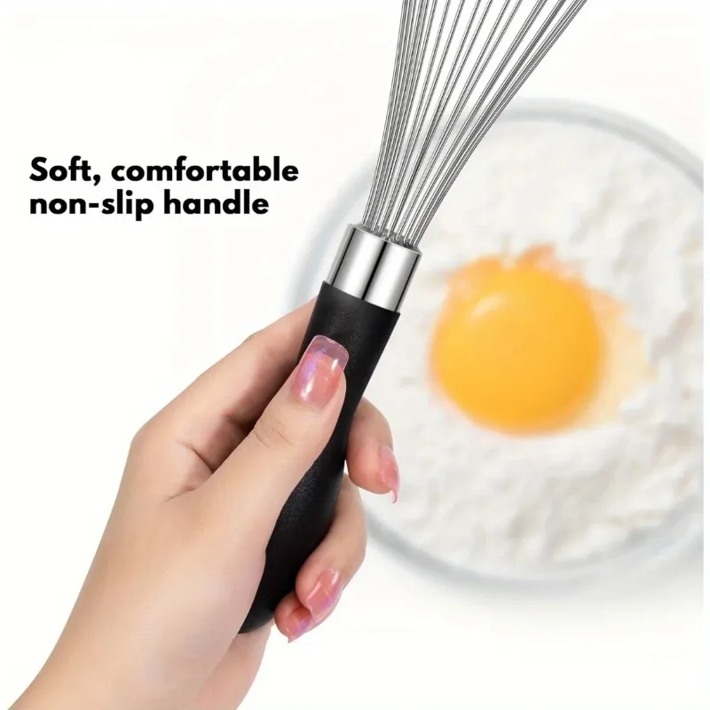 2pcs/set Stainless Steel Manual Egg Whisk Mixer Frother for Cake Cream Baking Tools image 3
