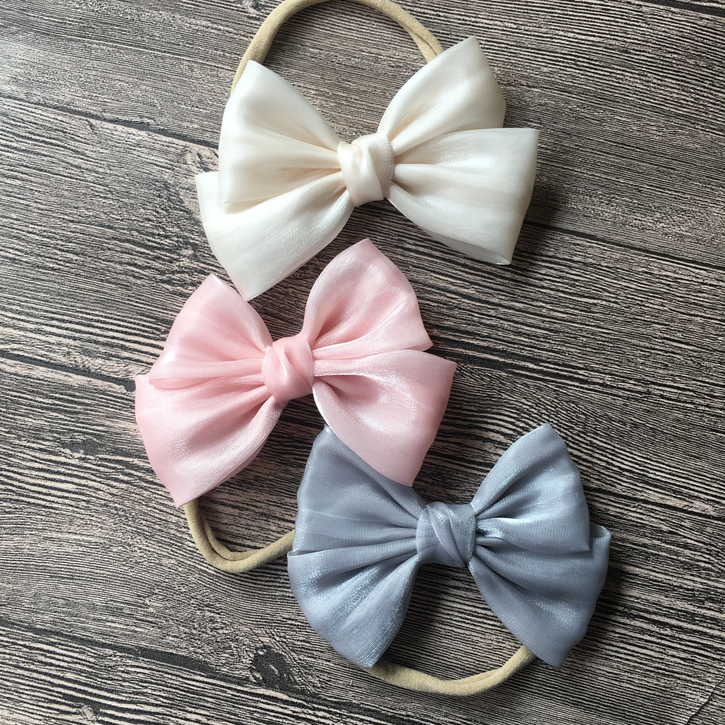 3.8 Inch 10Pcs/Lot Satin Bow Hairgrips Women Girls Ribbon Hair Clips Shiny Bowknot Barrettes Kids Hair Accessories