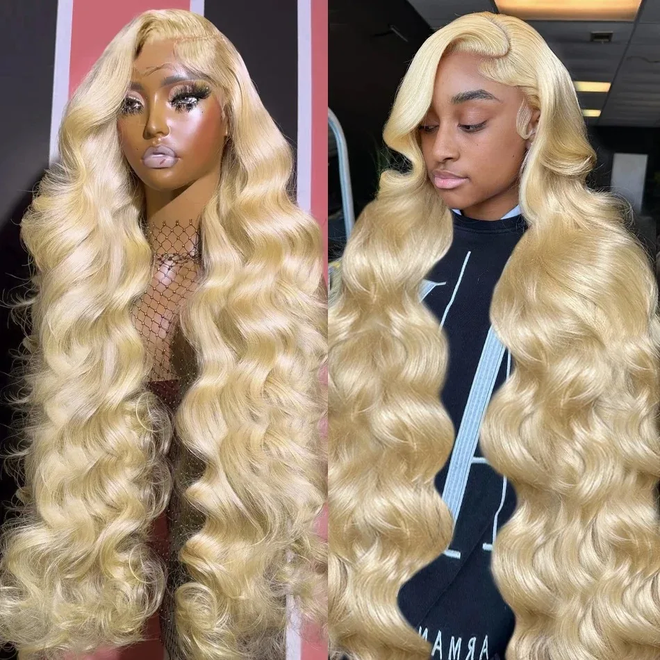 Body Wave 13x5 Honey Blonde 180 Density 613 Lace Front Wig HD Transparent 30 40 Inch 13x6 Lace Frontal Wigs Human Hair Brazilian