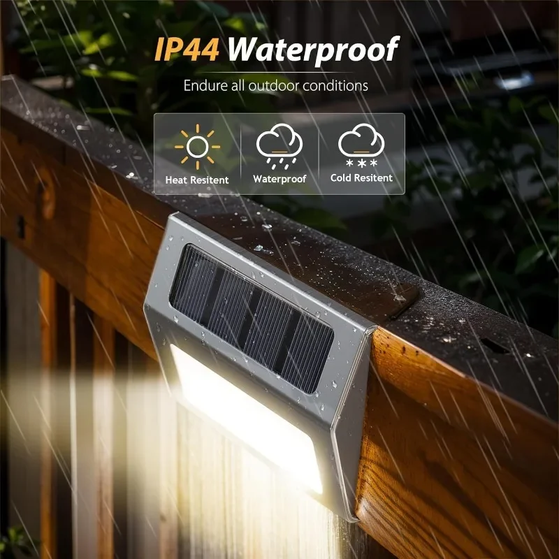 1-10Pack Solar Deck Lights Solar Wall Lights for Outdoor Railings Stair Lights Stainless Steel Step Lights for Garden Walkways - view 3