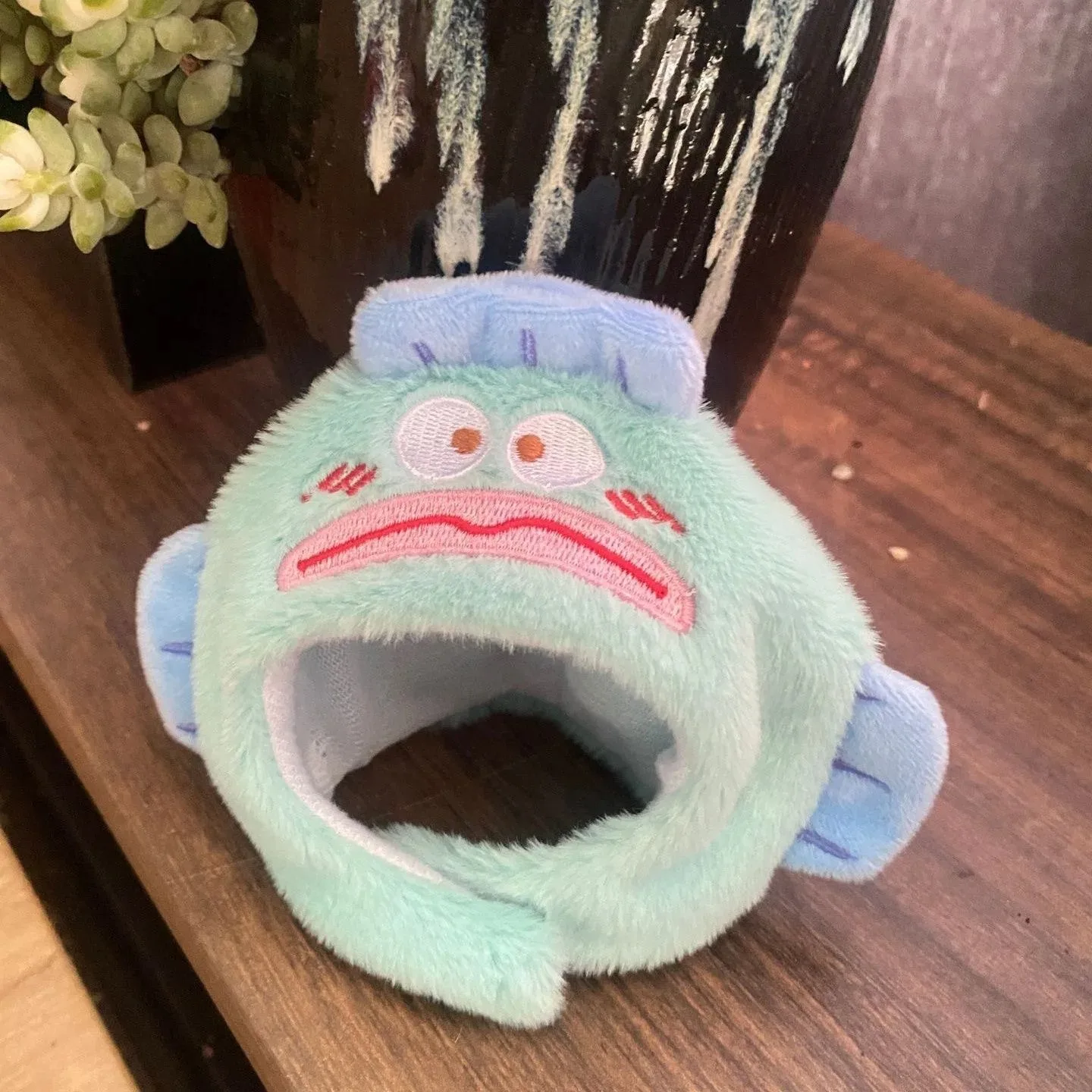 10-12cm capa de cabeça de boneca roupas de pelúcia três olhos menino peixe kurome olá kittys taiyaki boneca dos desenhos animados acessórios de roupas sanrios