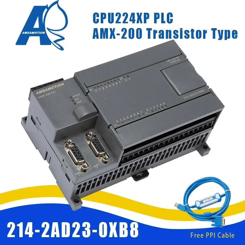 Amsamotion CPU224XP S7-200CN Replace Siemens 6ES7 214-2AD23-0XB8 PLC DC/DC/DC 14 Input 10 Output Transistor Digital