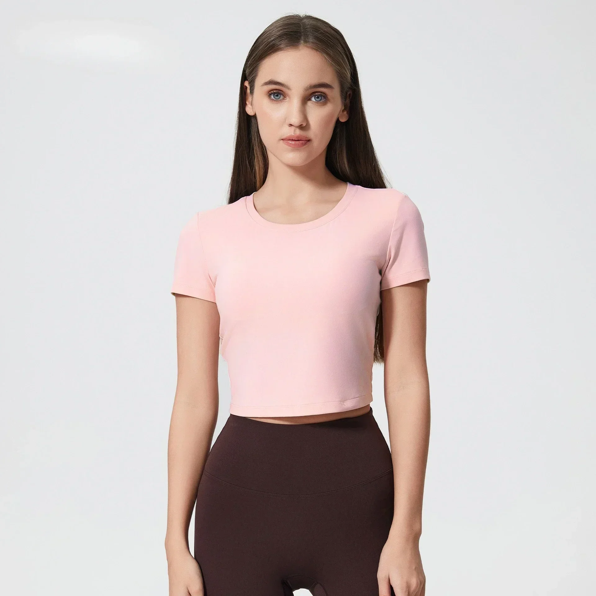 Lemon Short Sleeve T-Shirt Women's Summer Cropped Sports Yoga Shirtt Niche Design Sensibility Spicy Top Crew Neck Regular Cutou