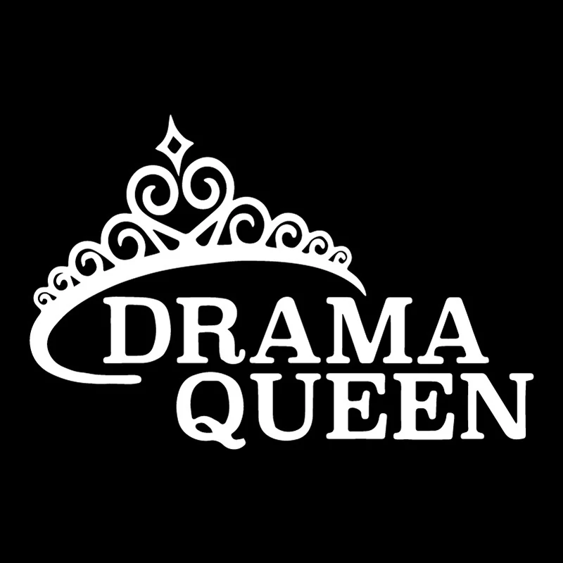 Creative DRAMA QUEEN Car Decals High Quality Car Window Decoration Personality Pvc Waterproof Decals Black/white, 17cm*11cm