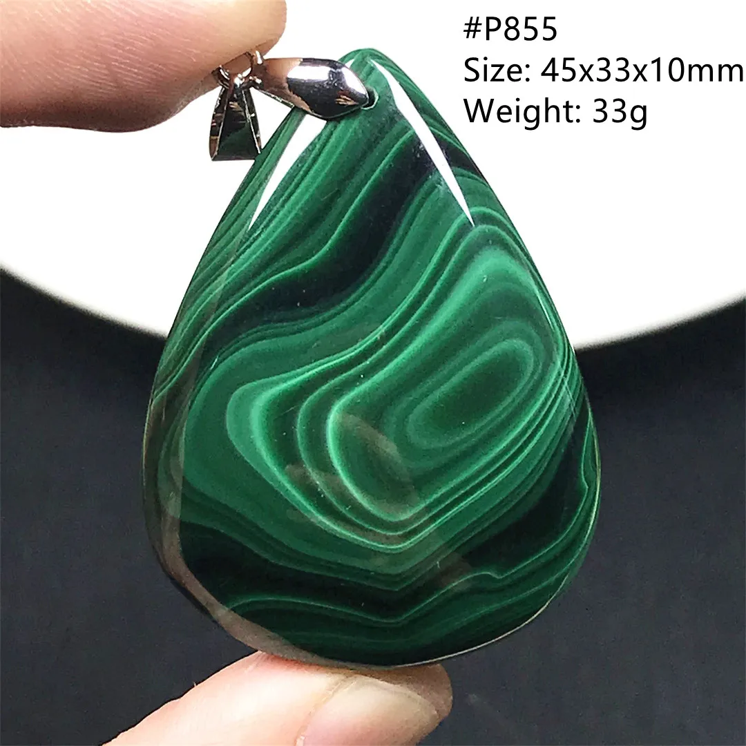 Top Natural Green Malachite Chrysocolla Pendant For Women Men Silver Beads Healing Luck Wealth Crystal Gemstone Jewelry AAAAA