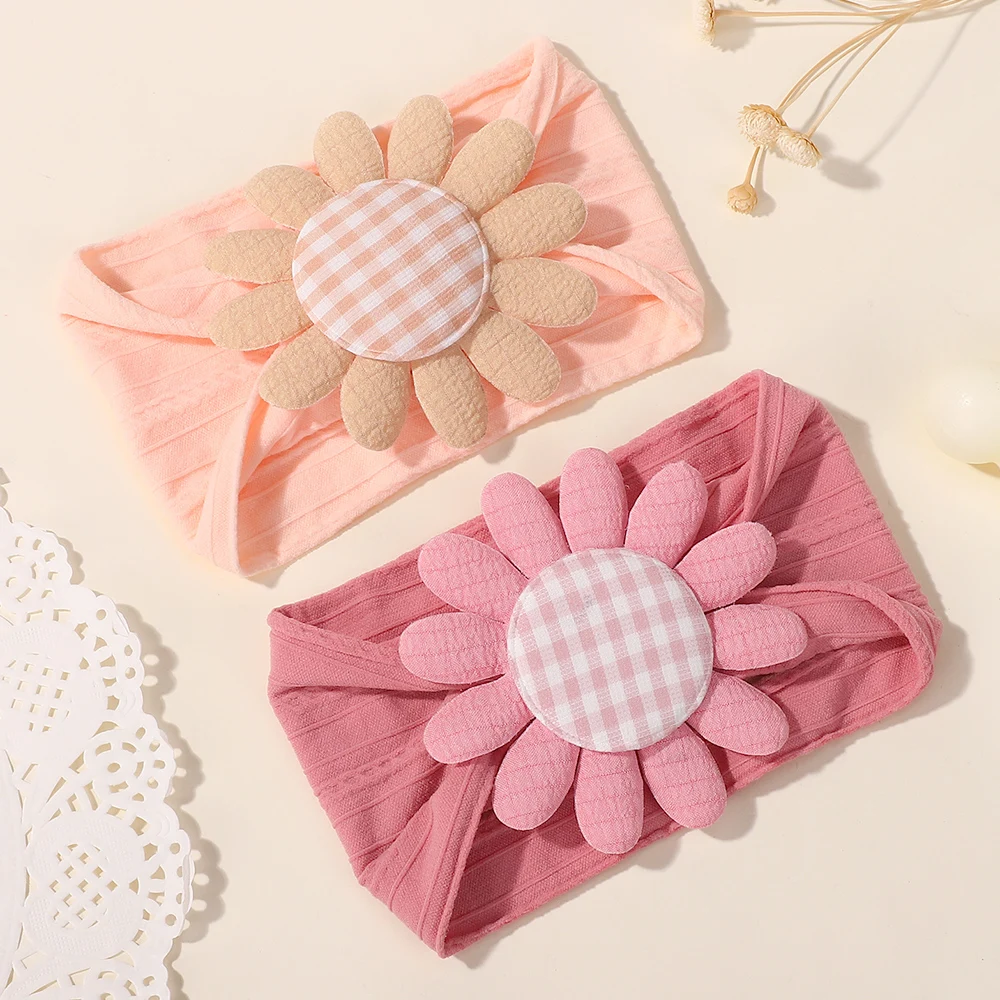 LOVEKIKI Sonnenblume Baby Stirnband Weiches Nylon Haarband für Neugeborene Kinder Kopfbedeckung Elastischer Säuglings-Turban Mädchen Haarschmuck
