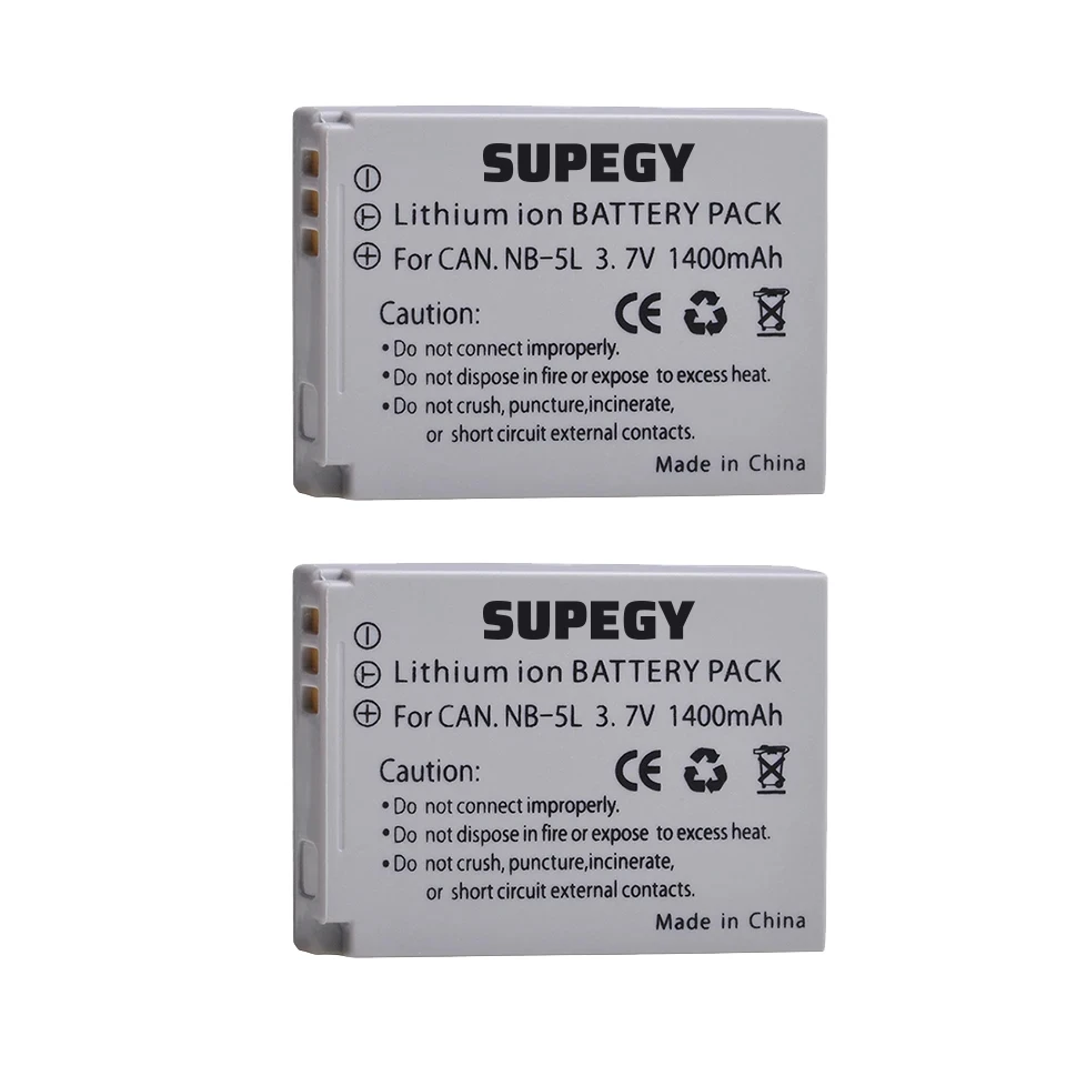 2Pcs 1400mAh NB-5L NB 5L NB5L Rechargeable li-ion Camera Battery+ LCD USB Charger for Canon 900 Ti SD790 IS SD950 SD900 SD990 z1