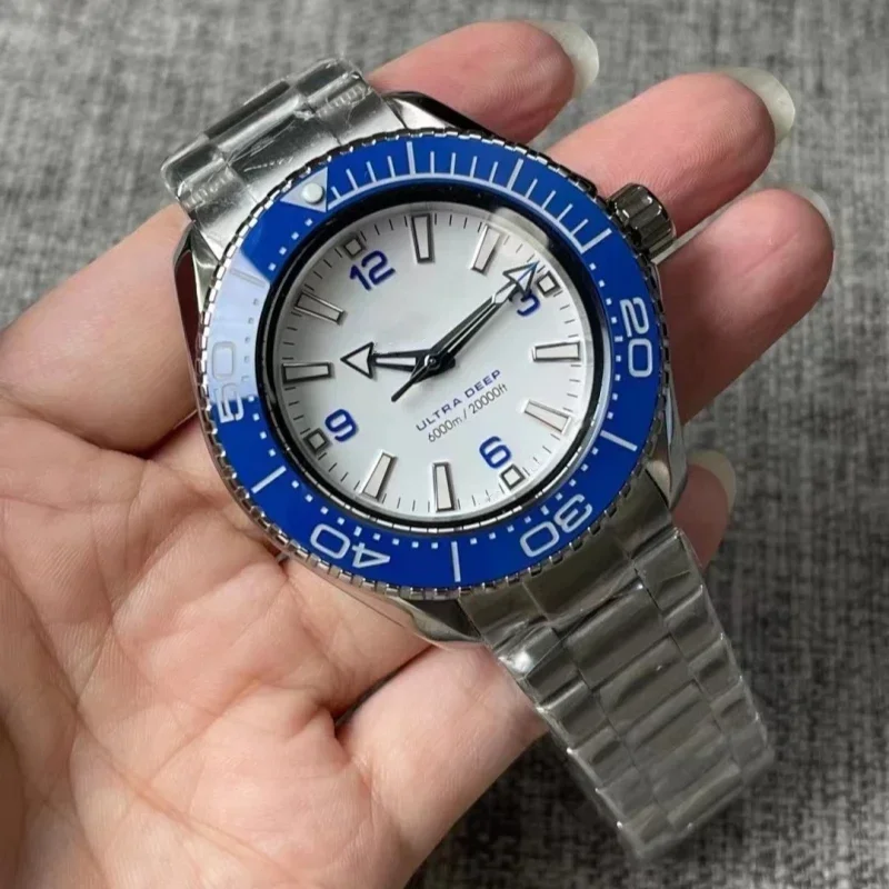 45 مللي متر للرجال 904l الفولاذ المقاوم للصدأ التلقائي الميكانيكية السيراميك ساعة حلقة ساعات عالية الجودة #3