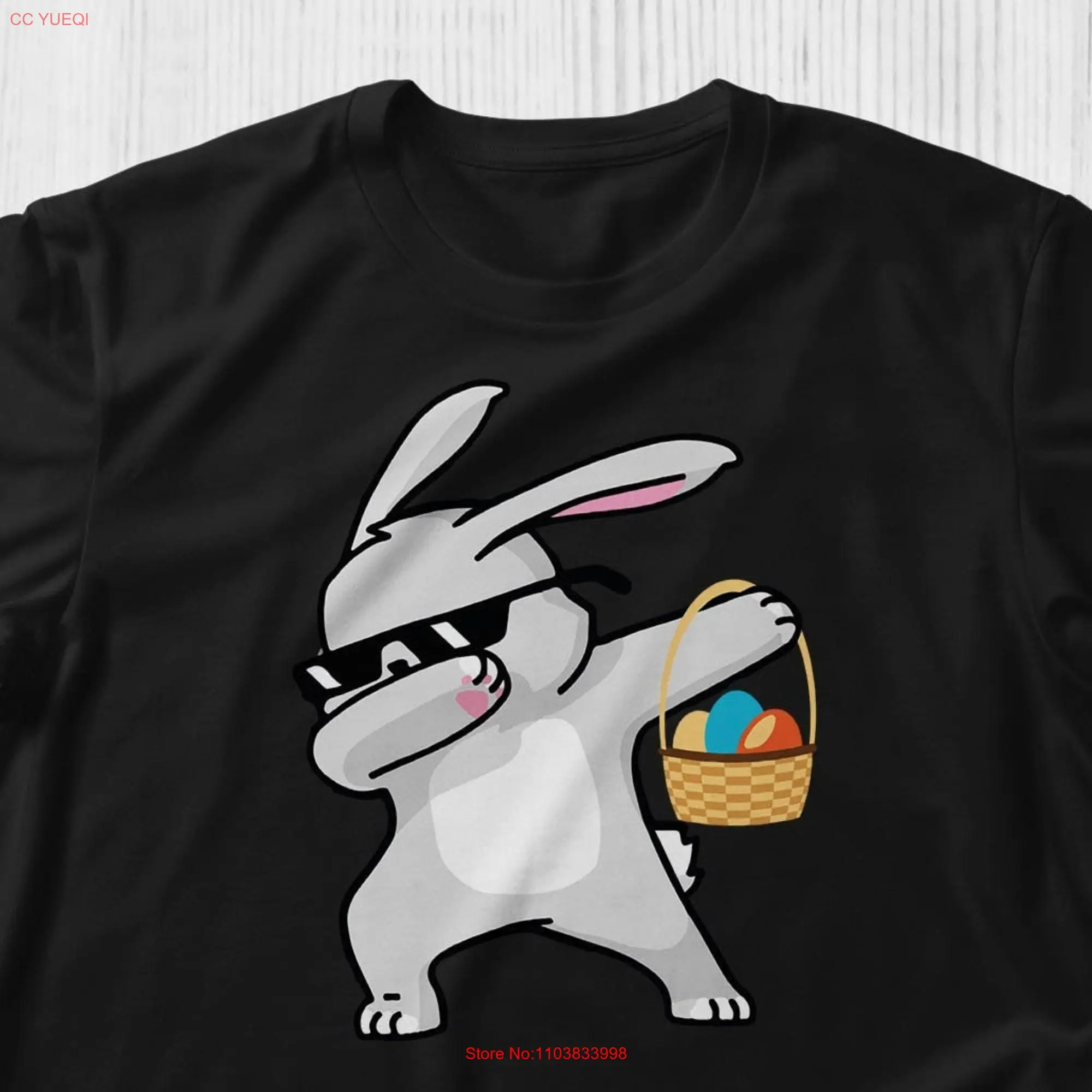 

Bunny Dabbing T Shirt Happy Easter Day Funny Kids Cute Rabbit Lover long or short sleeves